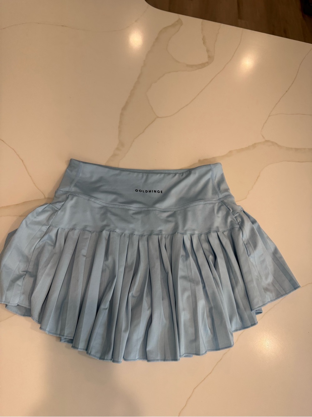 Goldhinge Light Blue Pleated Tennis Skort